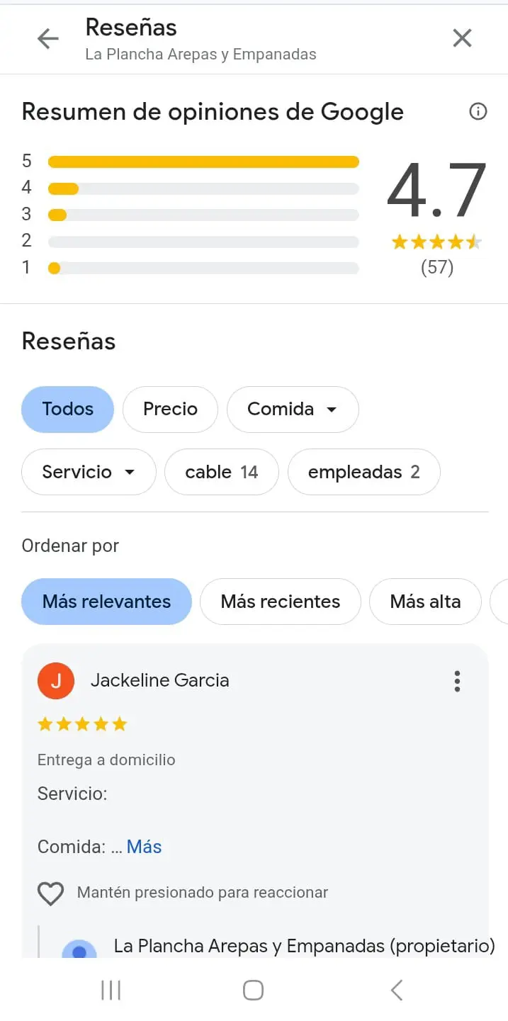 Reputación Google La Plancha